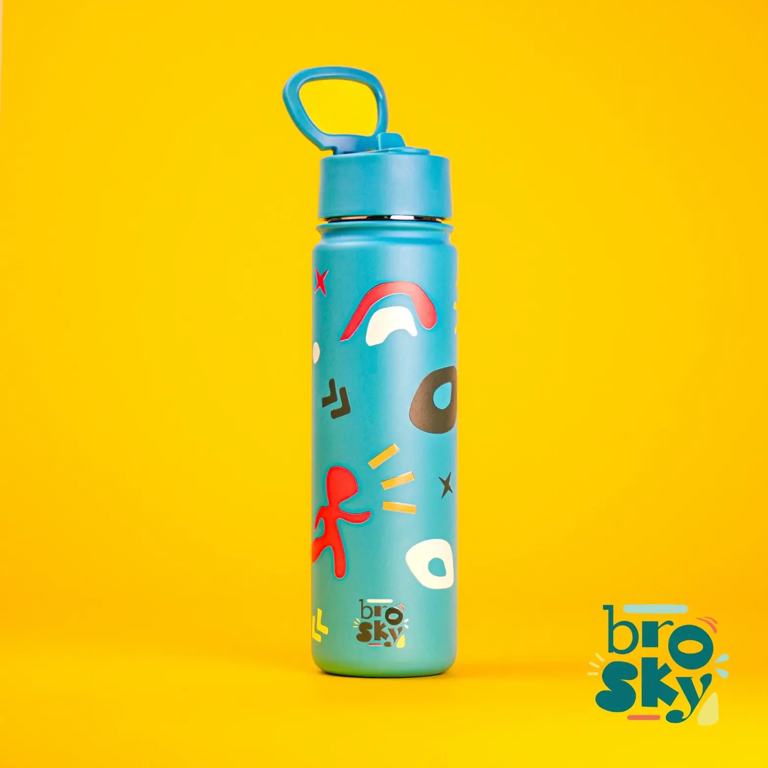 Stalowa butelka na wodę Brosky Pattern 680ml w kolorze morskim