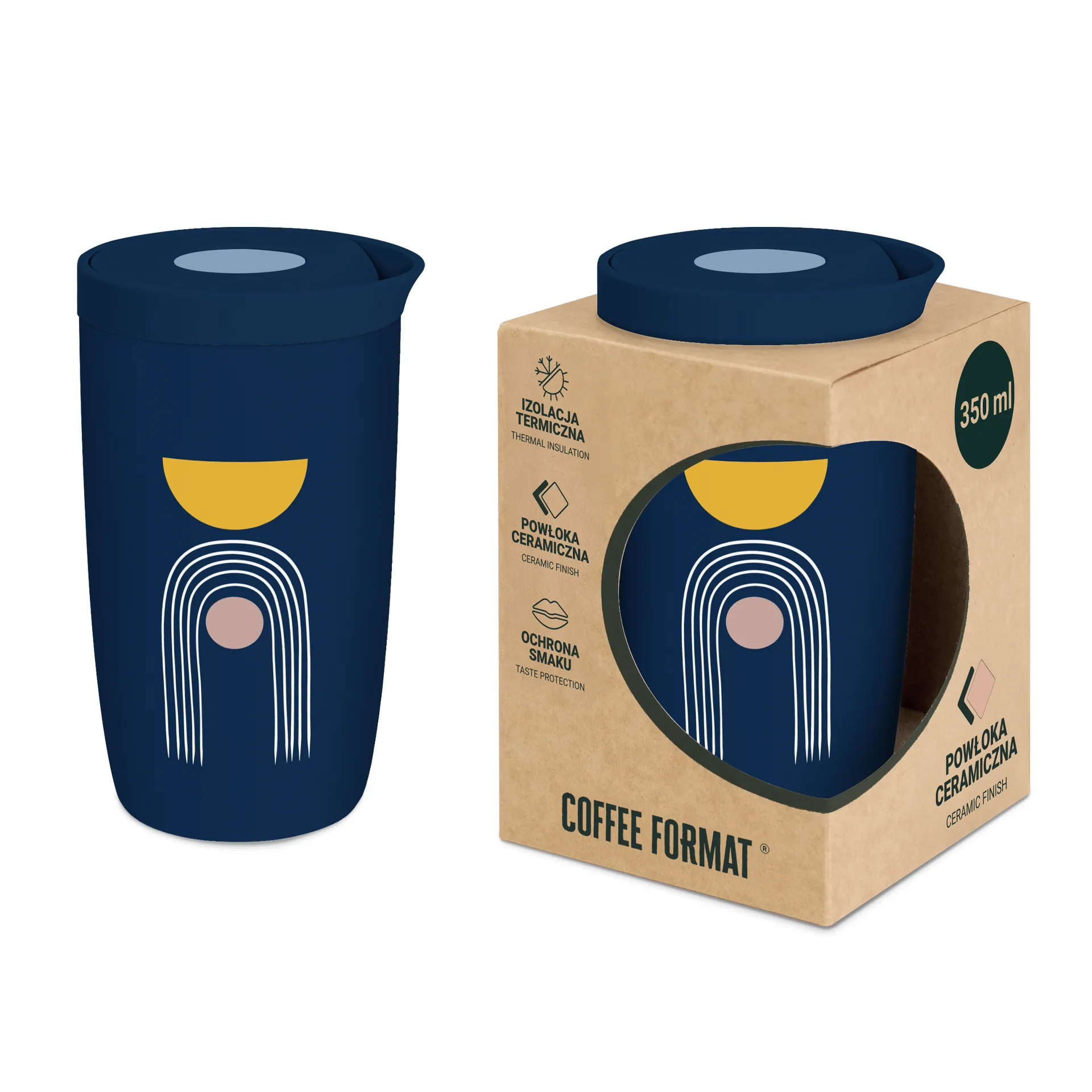Granatowy kubek termiczny na kawę Coffee Format