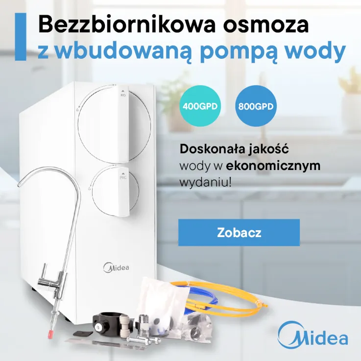 Filtry odwróconej osmozy Midea 400GPD i 800GPD