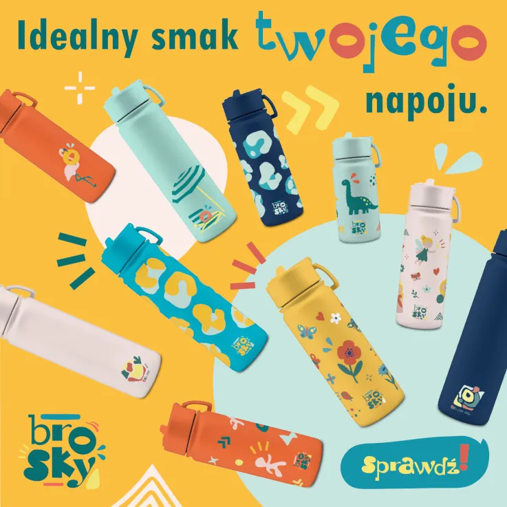 Stalowe butelki na wodę z ceramicznym wnętrzem Brosky