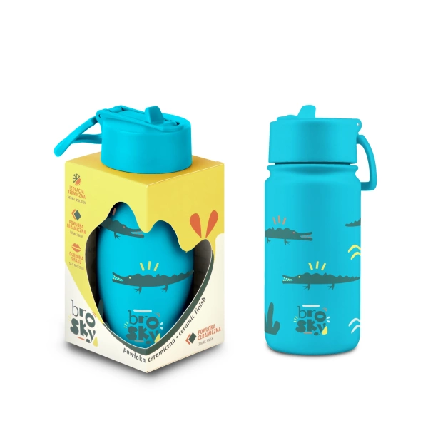Brosky Kids Morska butelka na wodę dla dzieci w krokodyle 450ml