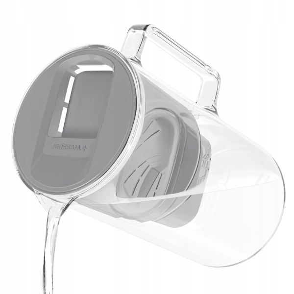 Wessper AquaMax Crystalline 3L Szary szklany dzbanek filtrujący