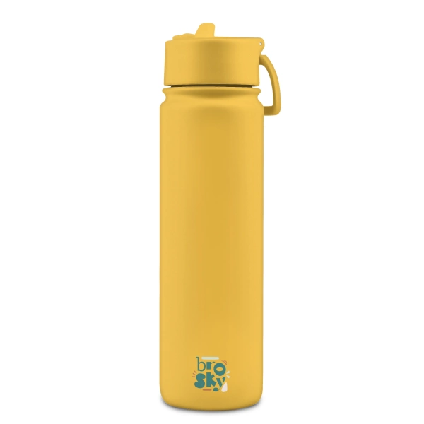 Brosky Basic Stalowa butelka na wodę w kolorze żółtym 680ml