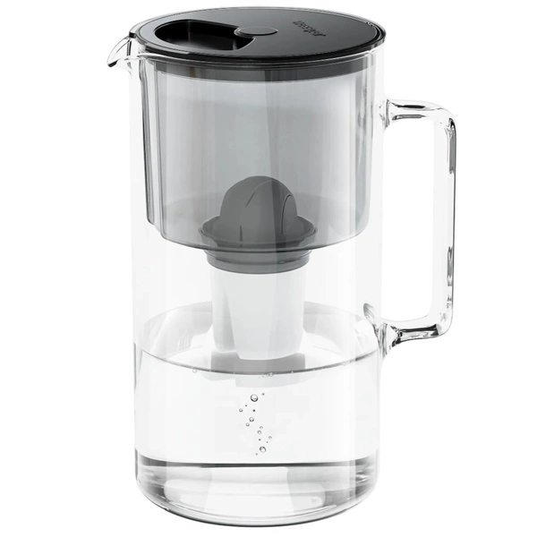 Wessper AquaClassic Crystalline 3L Czarny szklany dzbanek filtrujący