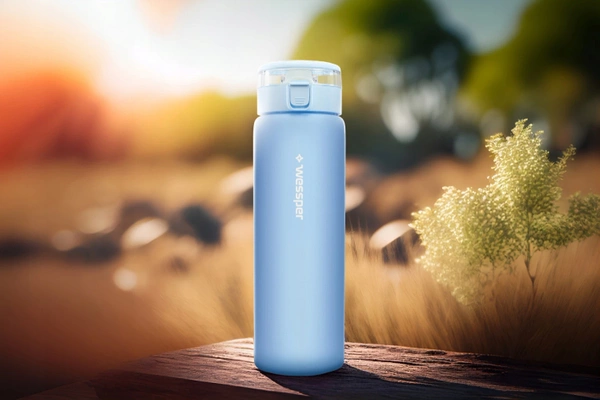 Wessper ActiveMax Clarti Glass Błękitna szklana butelka filtrująca z dodatkowymi wkładami 0,68l