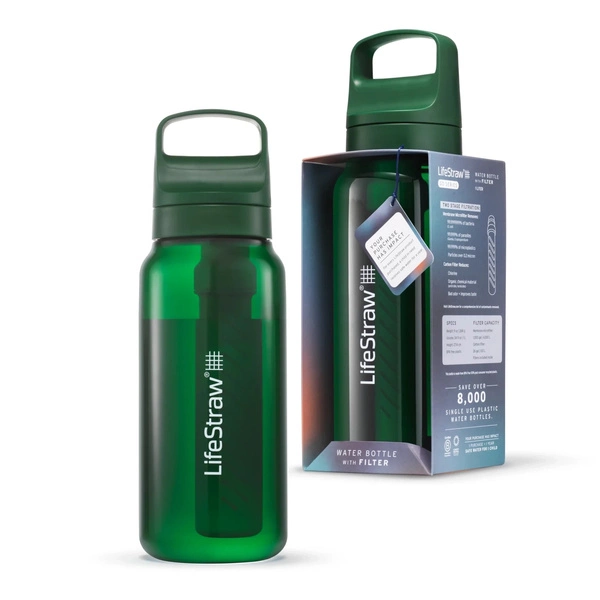 LifeStraw Go 2.0 Zielona butelka filtrująca 1L z dodatkowymi wkładami