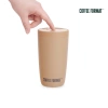 Coffee Format Brązowy kubek termiczny z motywem croissanta i kawy 350 ml