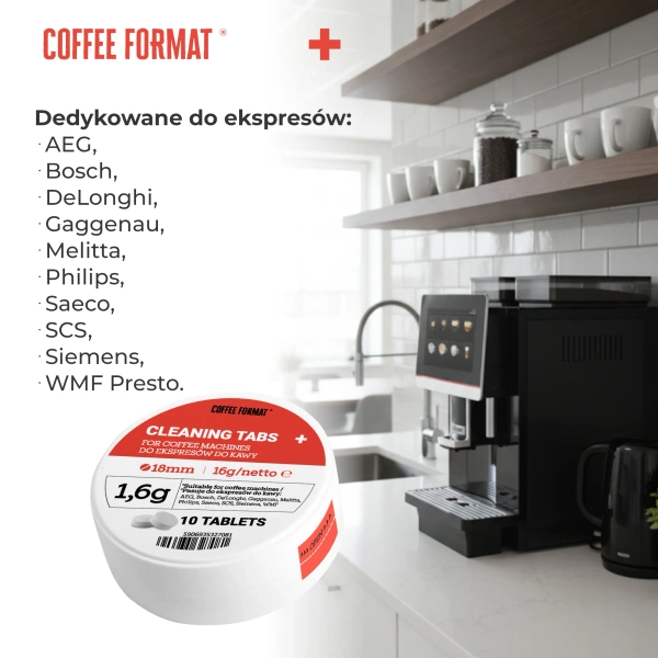 Coffee Format Cleaning Tabs+ 10x1,6g Tabletki do czyszczenia ekspresów