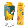 Brosky Pattern Stalowa butelka na wodę w kolorze żółtym 680ml