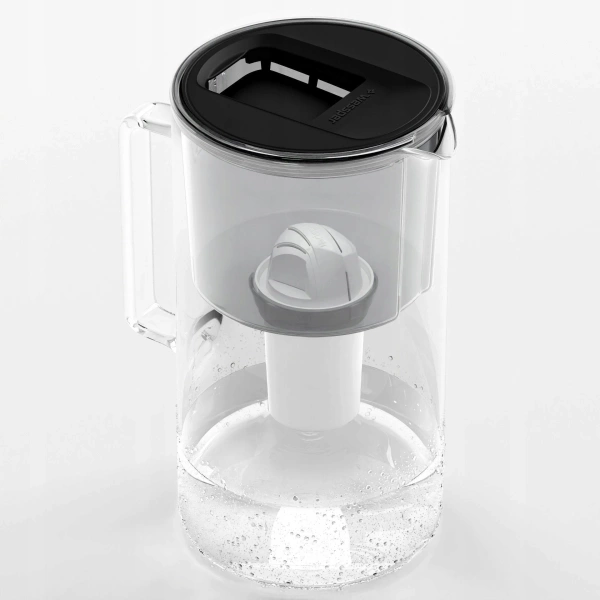 Wessper AquaClassic Crystalline 3L Czarny szklany dzbanek filtrujący