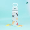 Brosky Kids Miętowa butelka na wodę dla dzieci w dinozaury 550 ml