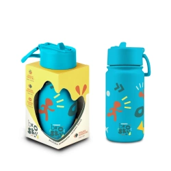 Brosky Pattern Stalowa butelka na wodę w kolorze morskim 450ml