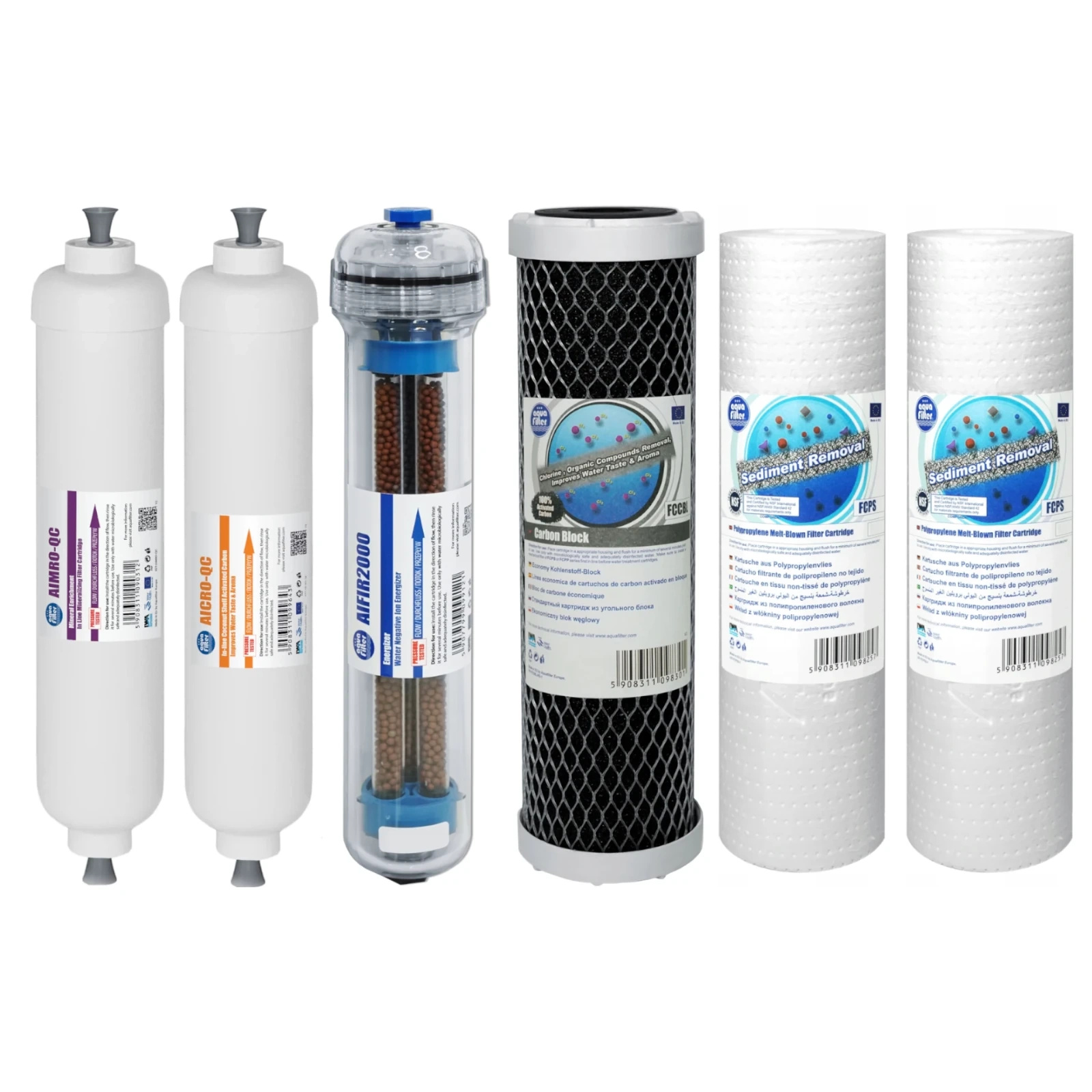 Aquafilter RO7 Komplet 6 wkładów do systemu odwróconej osmozy