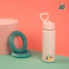 Brosky Abstract Różowa stalowa butelka termiczna ze słomką 550 ml