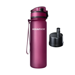Aquaphor City 0,5L Bordowa butelka filtrująca wodę z wkładem