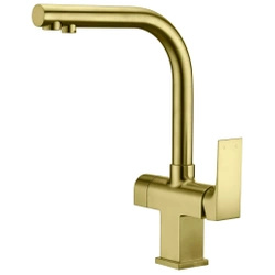 Blue Water Sora Antyczny Mosiądz Trójdrożna bateria kuchenna