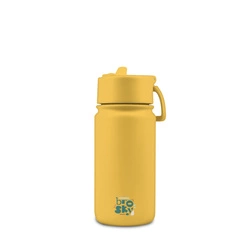 Brosky Basic Stalowa butelka na wodę w kolorze żółtym 450ml