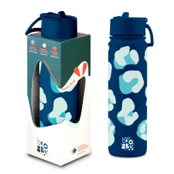 Brosky Wild Granatowa butelka na wodę z nadrukiem w motyw zwierzęcy 680 ml
