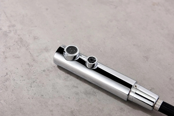 Blue Water Delta Chrom Trójdrożna bateria kuchenna z wyciąganą wylewką