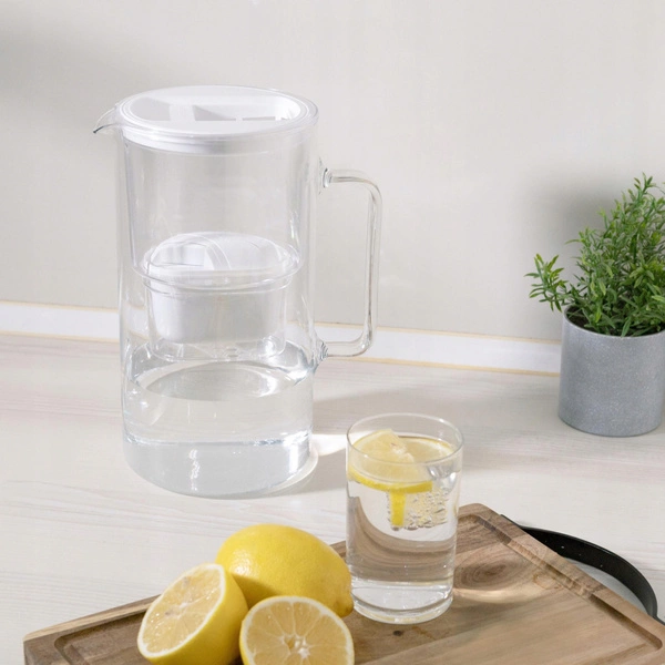 Wessper AquaMax Crystalline 3L Biały szklany dzbanek filtrujący