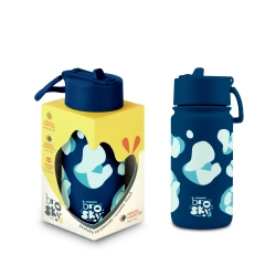 Brosky Wild Ciemnoniebieski bidon na wodę z nadrukiem 450 ml