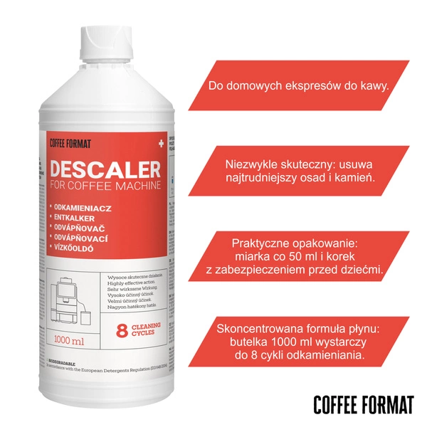 Coffee Format DESCALER+ Odkamieniacz do ekspresów do kawy 1000 ml