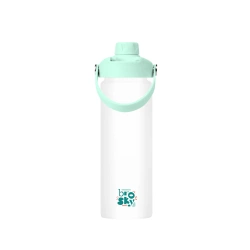 Brosky Glass Szklana butelka na wodę z miętową zakrętką 610 ml 