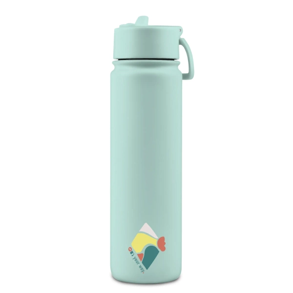 Brosky Abstract Miętowa stalowa butelka termiczna ze słomką 680 ml