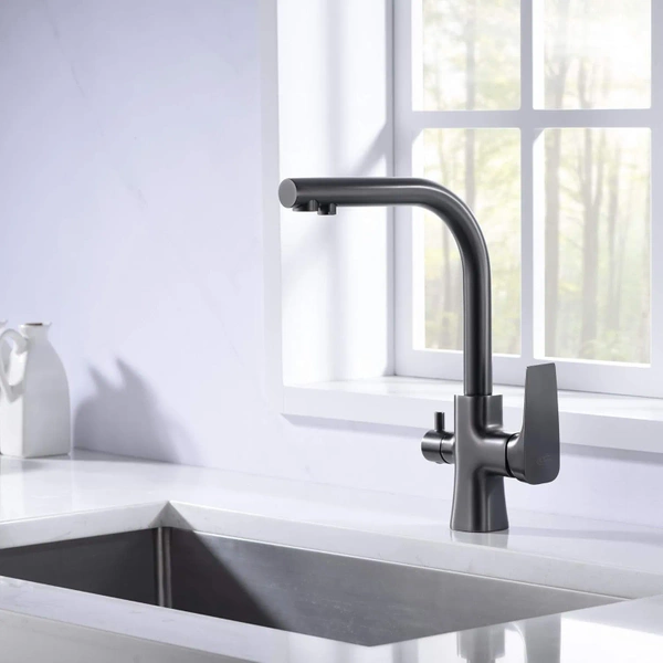 Blue Water Tivoli Grafit Trójdrożna bateria kuchenna