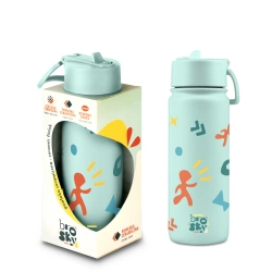 Brosky Pattern Stalowa butelka na wodę w kolorze miętowym 550ml