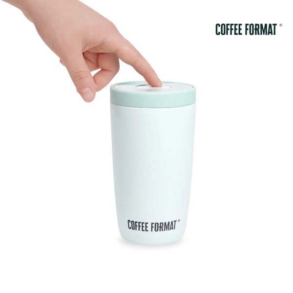 Coffee Format Miętowy kubek termiczny z motywem abstrakcyjnym 350 ml