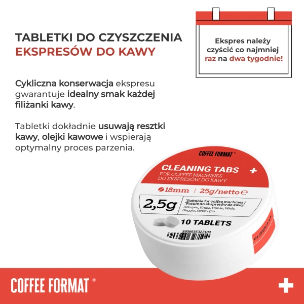 Coffee Format Cleaning Tabs+ 10x2,5g Tabletki do czyszczenia ekspresów