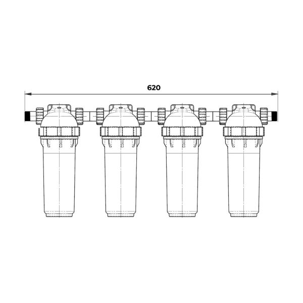 Dafi zestaw 4 korpusów narurowych 10"