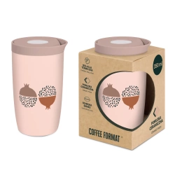 Coffee Format Różowy kubek termiczny z nadrukiem 350 ml