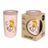 Coffee Format Różowy kubek termiczny z motywem twarzy 350 ml