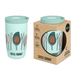 Coffee Format Miętowy kubek termiczny z motywem drzew 350 ml