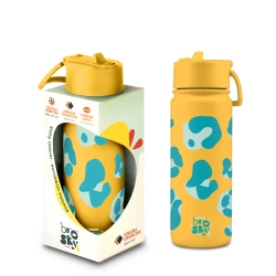 Brosky Wild Żółta butelka na wodę z nadrukiem w motyw zwierzęcy 550 ml