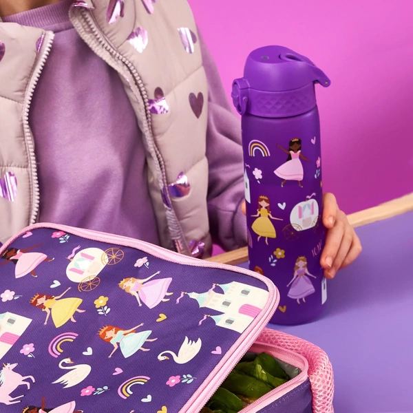 ION8 Fioletowa butelka na wodę dla dzieci w księżniczki 500 ml