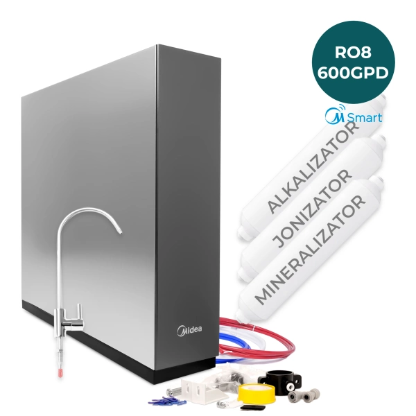 Midea 600GPD RO8 Bezzbiornikowy filtr odwróconej osmozy z WiFi i alkalizatorem