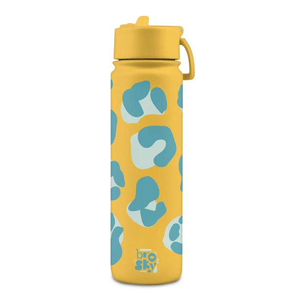Brosky Wild Żółta butelka na wodę z nadrukiem w motyw zwierzęcy 680 ml