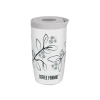 Coffee Format Biały kubek termiczny z motywem roślin 350 ml