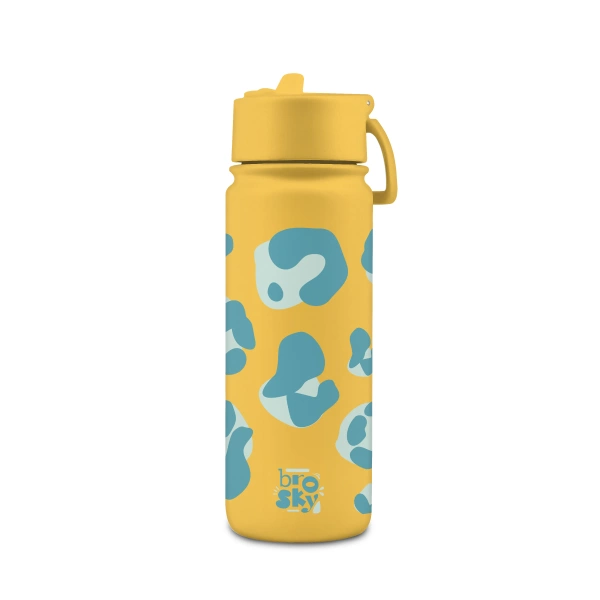Brosky Wild Żółta butelka na wodę z nadrukiem w motyw zwierzęcy 550 ml