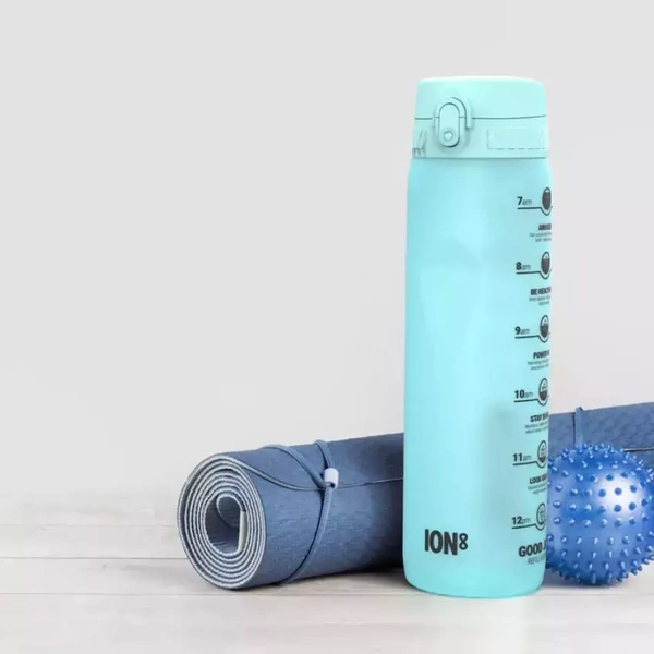 ION8 Turkusowa butelka na wodę z miarką motywacyjną 1000 ml