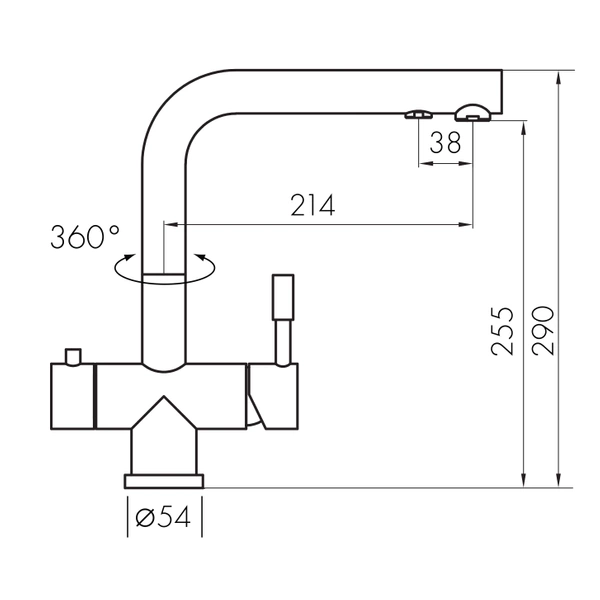 Blue Water Zara Inox Trójdrożna bateria kuchenna