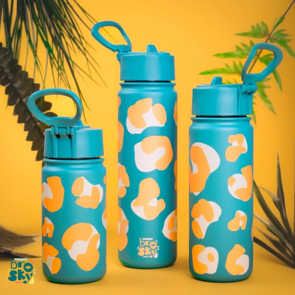 Brosky Wild Niebieski bidon na wodę z nadrukiem 450 ml