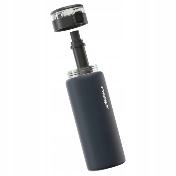 Wessper ActiveMax Clarti Glass Szara szklana butelka filtrująca 0,68l
