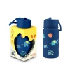 Brosky Kids Ciemnoniebieska butelka na wodę dla dzieci w słoniki 450ml