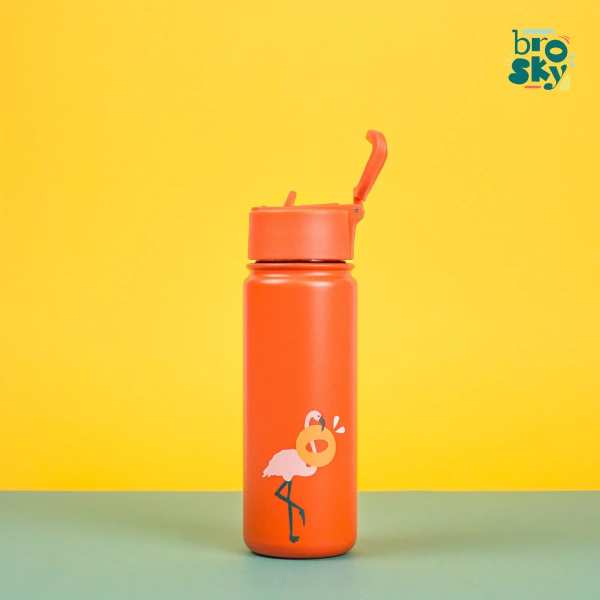 Brosky O. Ceglasty bidon na wodę ze słomką 550 ml