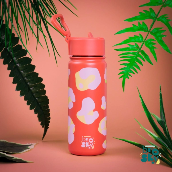 Brosky Wild Ceglasta butelka na wodę z nadrukiem w motyw zwierzęcy 550 ml