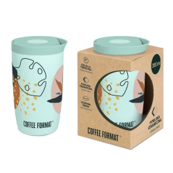 Coffee Format Miętowy kubek termiczny z motywem roślin 350 ml